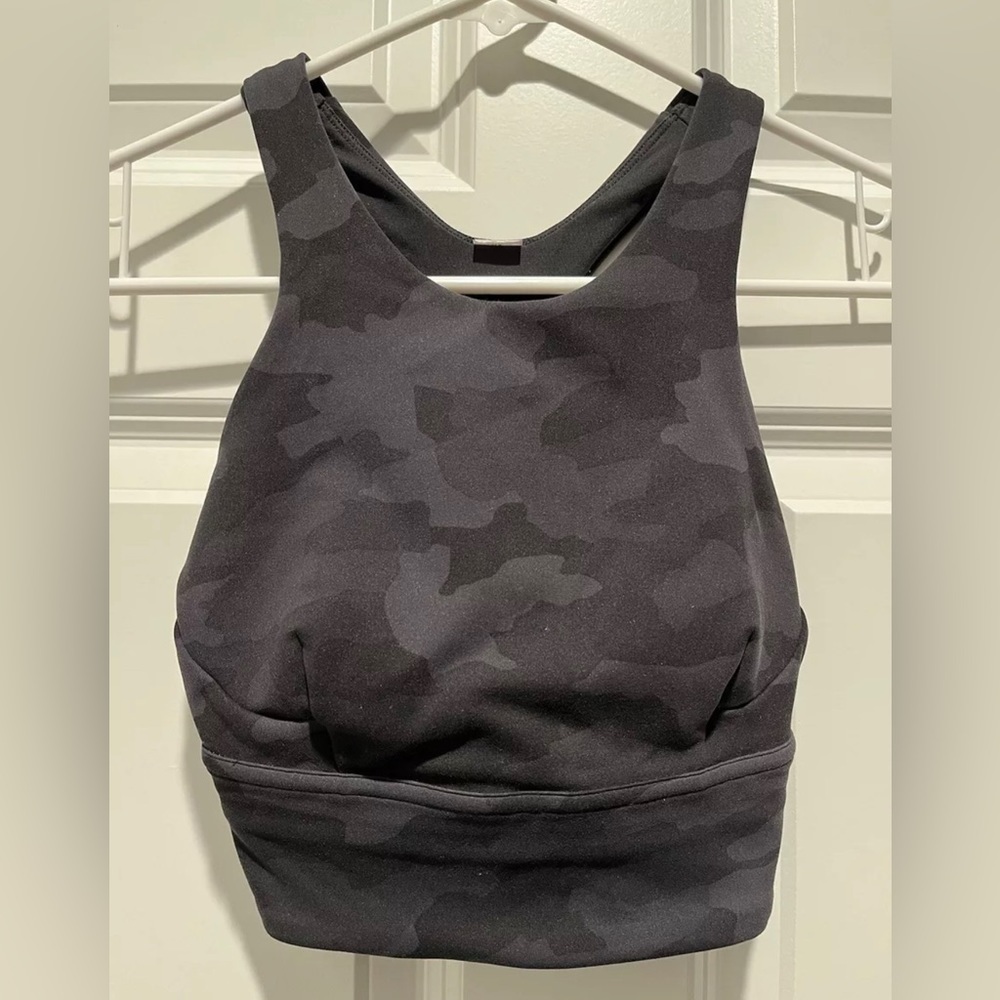 Lululemon Wunder Train Longline Bra Heritage 365 Camo Coal Size 8 C/D - Picture 2 of 7